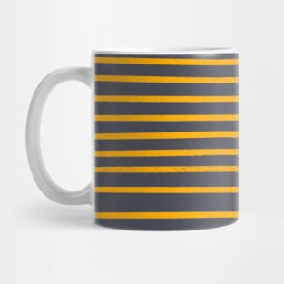 Yellow stripes on inkwell grey Mug